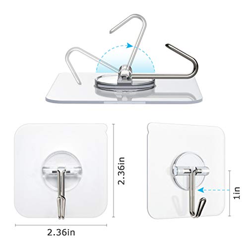 Znben Adhesive Hooks, Reusable Utility Hooks Heavy Duty 13LB Wall ...