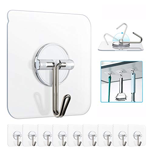 Znben Adhesive Hooks, Reusable Utility Hooks Heavy Duty 13LB Wall ...