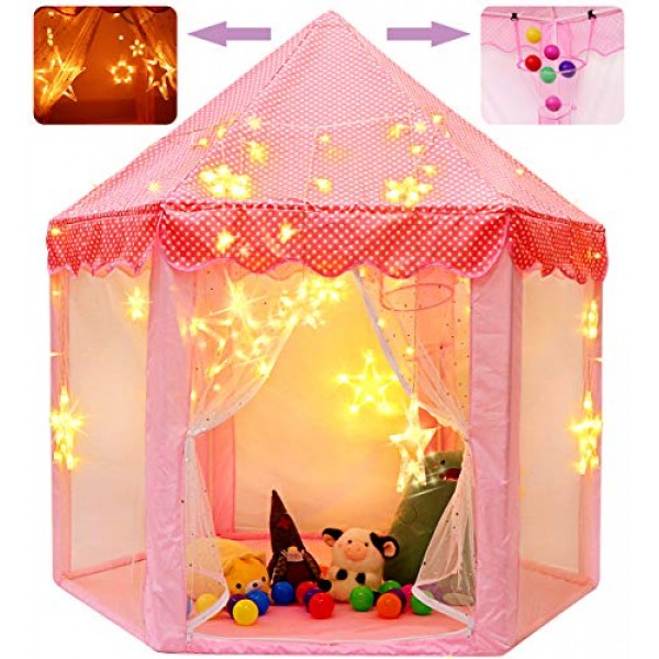ZNCMRR Princess Castle Play Tent for Little Girls with Large Star ...