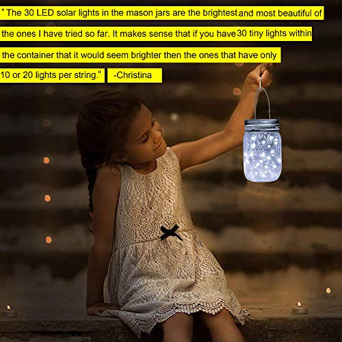 ZNYCYE Solar Mason Jar Lights, 12 Pack 30 Led String Fairy Star Fi...