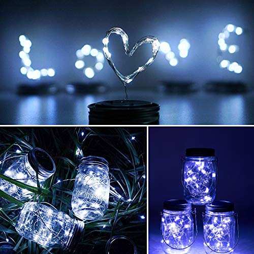 ZNYCYE Solar Mason Jar Lights, 12 Pack 30 Led String Fairy Star Fi...