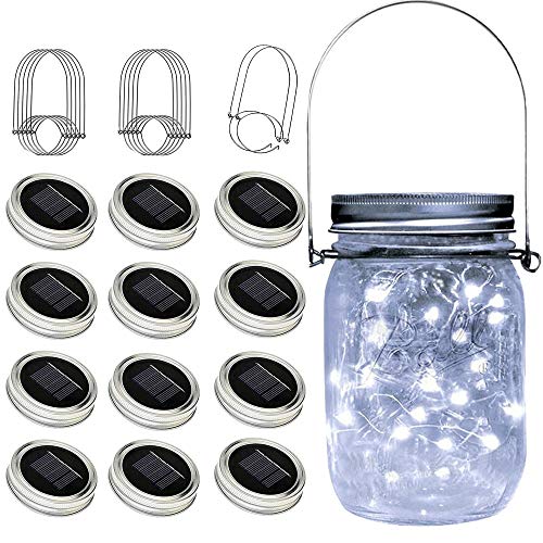 ZNYCYE Solar Mason Jar Lights, 12 Pack 30 Led String Fairy Star Fi...