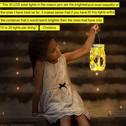 ZNYCYE Solar Mason Jar Lights, 6 Pack 30 Led String Fairy Star Fir...
