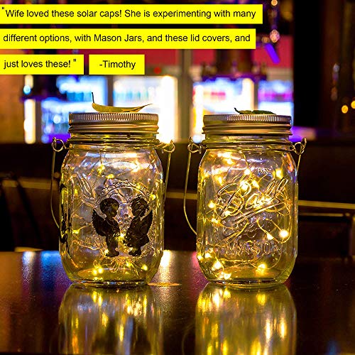 ZNYCYE Solar Mason Jar Lights, 6 Pack 30 Led String Fairy Star Fir...