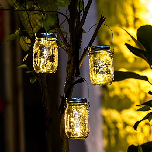 ZNYCYE Solar Mason Jar Lights, 6 Pack 30 Led String Fairy Star Fir...