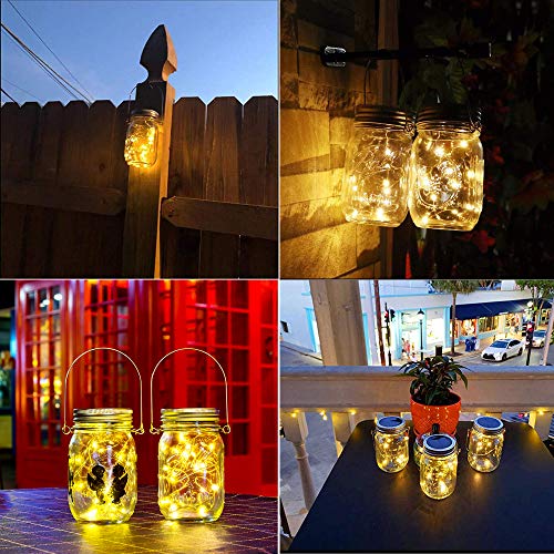 ZNYCYE Solar Mason Jar Lights, 6 Pack 30 Led String Fairy Star Fir...