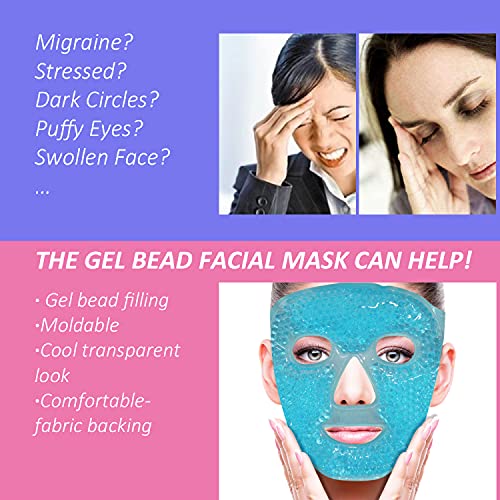 Cold Face Eye Mask Ice Pack Reduce Face Puff,Dark Circles,Gel Bead...
