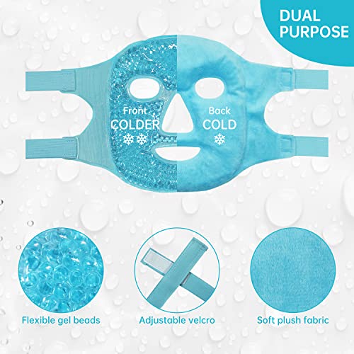 Cold Face Eye Mask Ice Pack Reduce Face Puff,Dark Circles,Gel Bead...