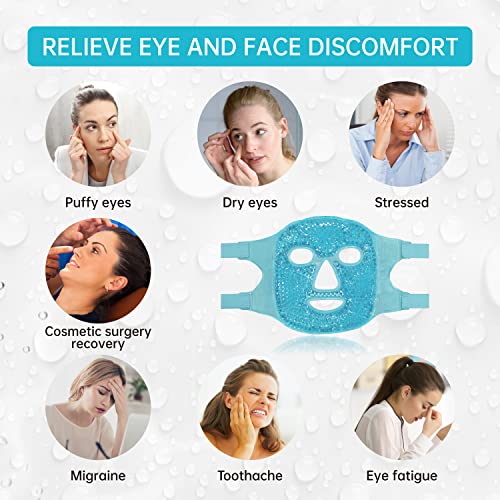 Cold Face Eye Mask Ice Pack Reduce Face Puff,Dark Circles,Gel Bead...