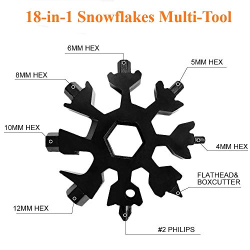18-in-1 Snowflakes Multi-Tool Stainless Steel Keychain Multi-Tool ...