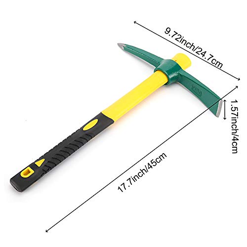 ZOENHOU 17.7 Inch Pick Mattock Hoe, Forged Garden Pick, Weeding Ma...