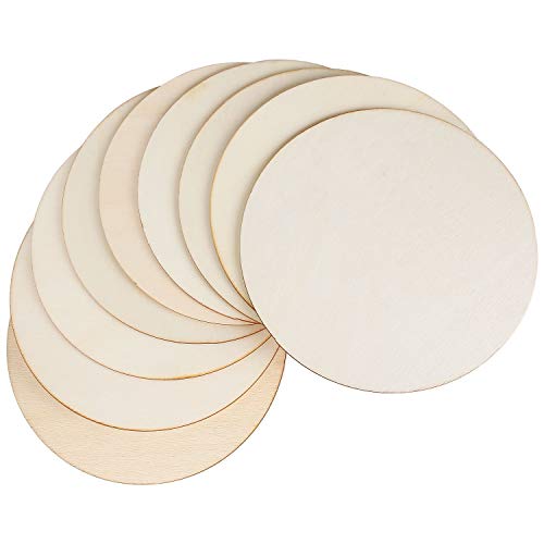 ZOEYES 50-Pack 6 in Round Wooden Cutouts for Crafts, Wood Circles,...