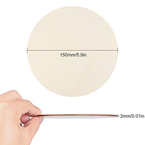 ZOEYES 50-Pack 6 in Round Wooden Cutouts for Crafts, Wood Circles,...