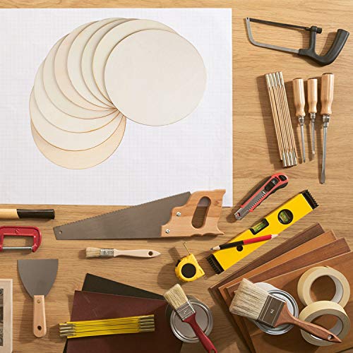 ZOEYES 50-Pack 6 in Round Wooden Cutouts for Crafts, Wood Circles,...
