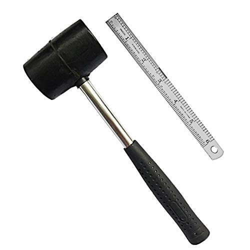 Zog 10 Oz Rubber Hammer Mallet,Rugged Steel Tube with Anti-Skid Ru...