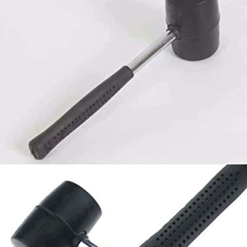 Zog 10 Oz Rubber Hammer Mallet,Rugged Steel Tube with Anti-Skid Ru...