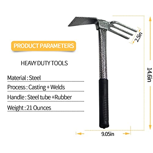 ZOG Garden Big Hand Digger and Hoe Combo Garden Tool,Heavy Duty Ha...