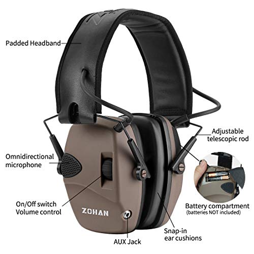 ZOHAN EM054 Electronic Shooting eye and ear protection Set, Glasse...