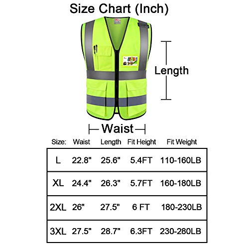 ZOJO High Visibility Safety Vests With Pockets, for Outdoor Works,...