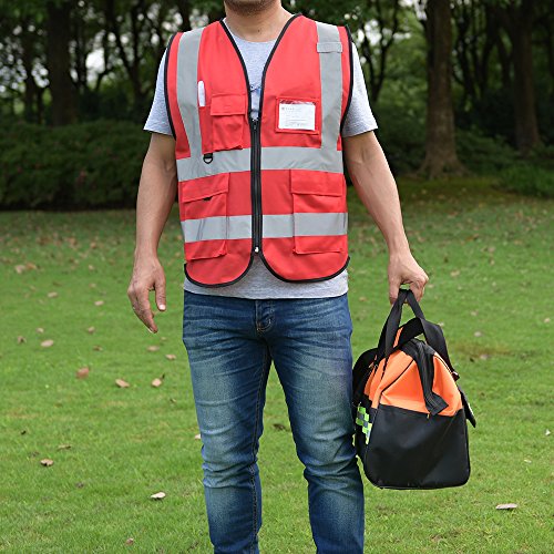 ZOJO High Visibility Safety Vests With Pockets, for Outdoor Works,...