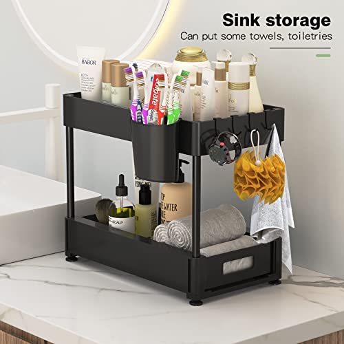 Under Sink Organizers and Storage 2 Pack, ZOMILB Bathroom Organize...