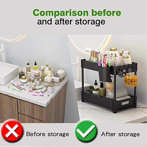 Under Sink Organizers and Storage 2 Pack, ZOMILB Bathroom Organize...