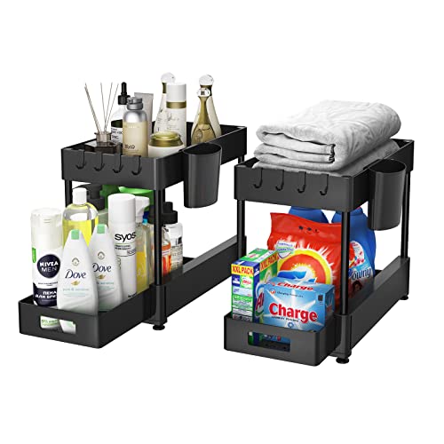 Under Sink Organizers and Storage 2 Pack, ZOMILB Bathroom Organize...
