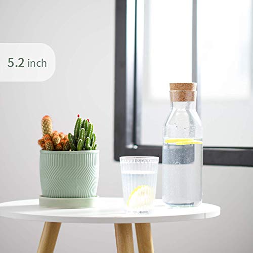ZONESUM Indoor Plant Pots, Ceramic Pots for Plants, 6 Inch&5.2 Inc...