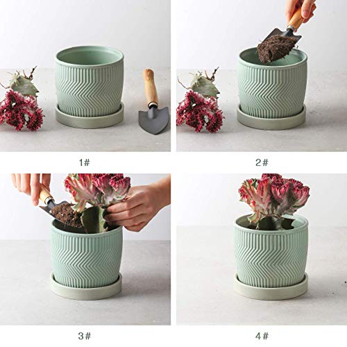 ZONESUM Indoor Plant Pots, Ceramic Pots for Plants, 6 Inch&5.2 Inc...