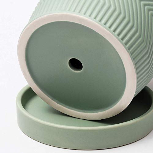 ZONESUM Indoor Plant Pots, Ceramic Pots for Plants, 6 Inch&5.2 Inc...