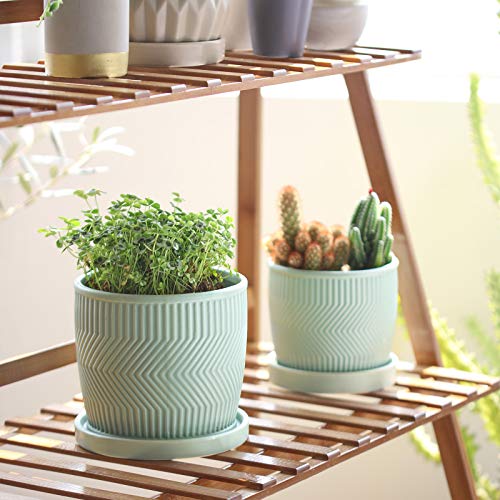 ZONESUM Indoor Plant Pots, Ceramic Pots for Plants, 6 Inch&5.2 Inc...