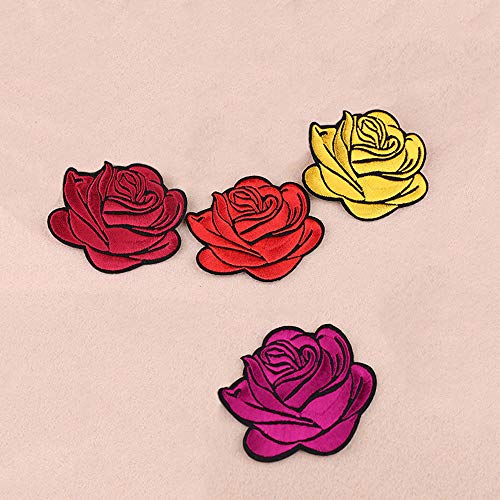 6 Pack Flower Patches, Iron On Rose Patches, Sew On Applique Patch...