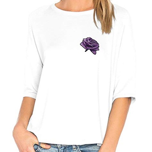 ZOOPOLR 2 Pack Delicate Embroidered Patches, Purple Rose Embroider...