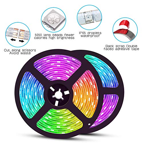LED Strip Lights, Zora 16.4 foot RGB LED Light Strips Music Sync C...