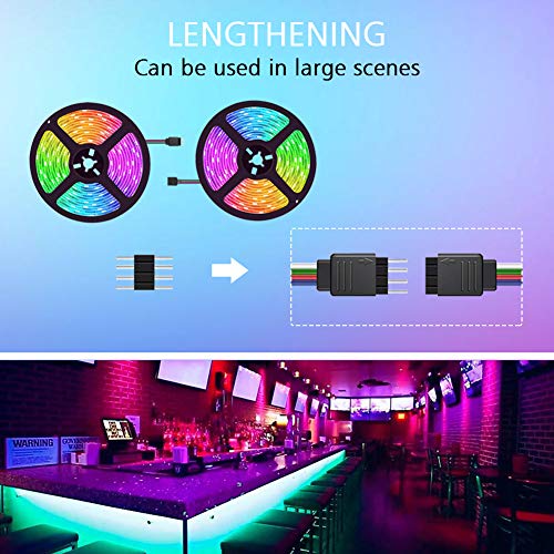 LED Strip Lights, Zora 16.4 foot RGB LED Light Strips Music Sync C...