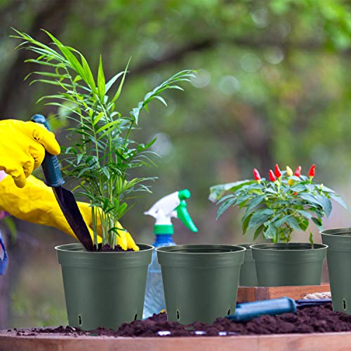 Pots for Plants, ZOUTOG 6 inch Plastic Planters with Drainage Hole...