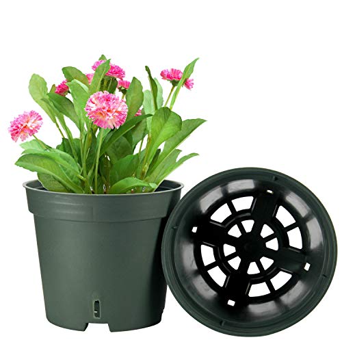 Pots for Plants, ZOUTOG 6 inch Plastic Planters with Drainage Hole...