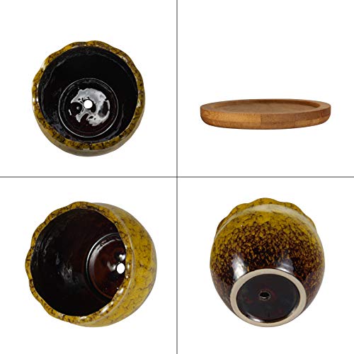 Succulent Pots, ZOUTOG 4 inch Colorful Ceramic Flower Pots, Succul...