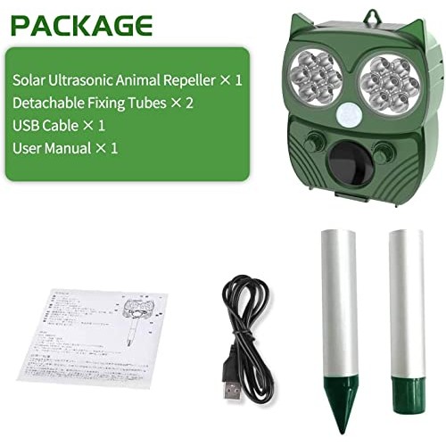 ZOVENCHI Ultrasonic Animal Repellent, Outdoor Solar Powered and Wa...