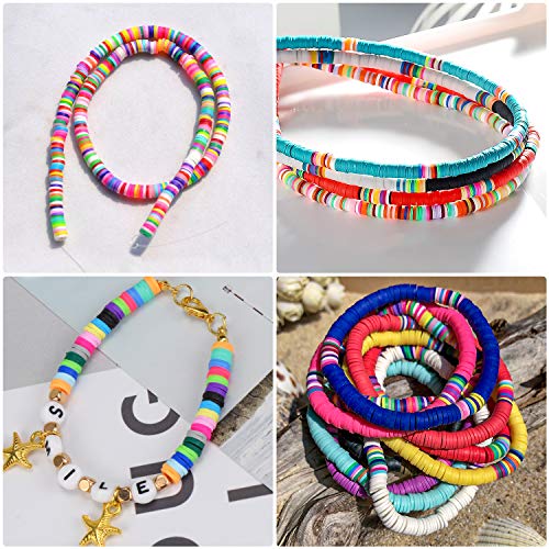 Zoyomax 4000 Pcs Clay Beads 6mm 20 Colors Flat Round Polymer Clay ...