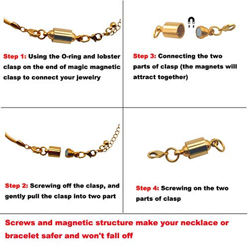 Zpsolution Magnetic Jewelry Clasps for Necklace Bracelet, Screw-in...