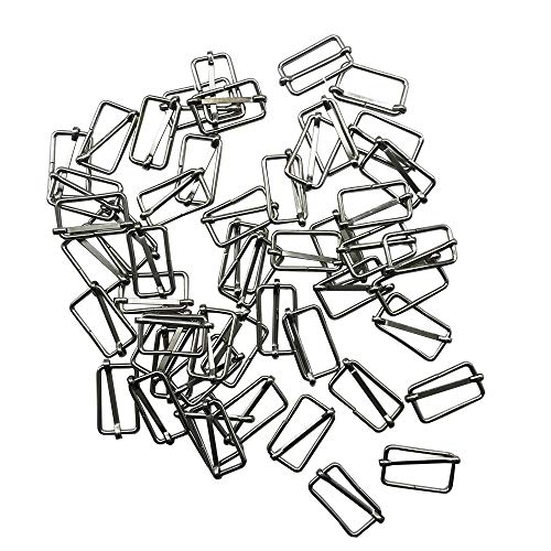 50 Pieces Slide Buckle - 1 1/2 inch Metal Triglide Slides Rectangl...