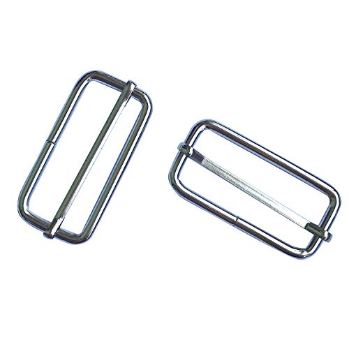 50 Pieces Slide Buckle - 1 1/2 inch Metal Triglide Slides Rectangl...