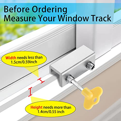 Window Locks,4 Sets Sliding Window Locks With Key for Vertical & H...