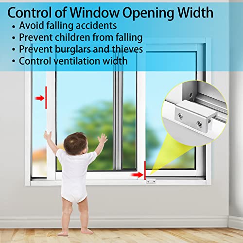 Window Locks,4 Sets Sliding Window Locks With Key for Vertical & H...