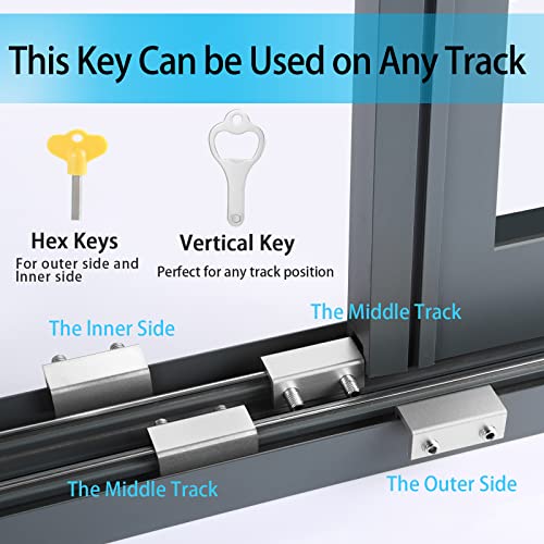 Window Locks,4 Sets Sliding Window Locks With Key for Vertical & H...