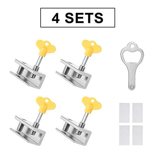 Window Locks,4 Sets Sliding Window Locks With Key for Vertical & H...