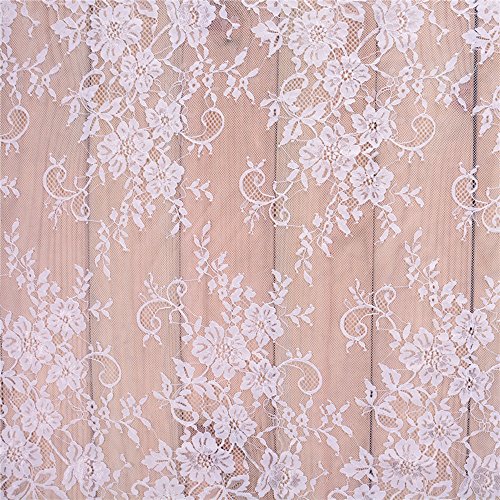 3 Yards French Eyelash Lace Fabric Floral Embroidered Lace Fabric ...