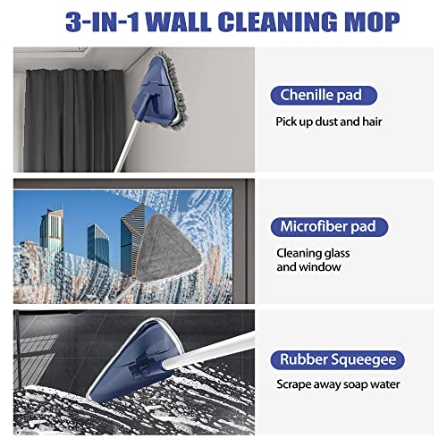 ZUBULUN Wall Mop with 82 Inches Long Handle, 360 Degree Rotating M...