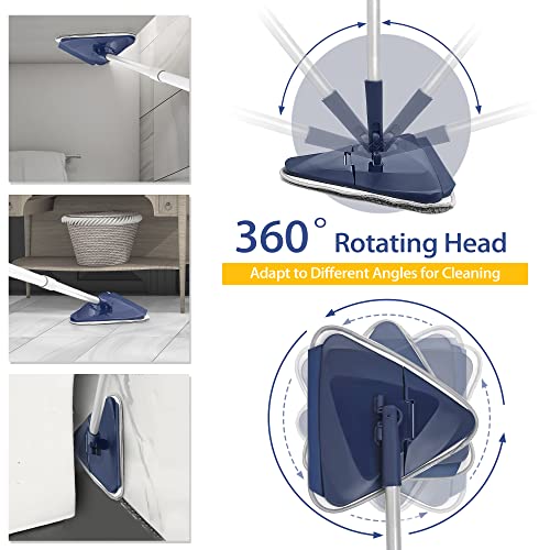 ZUBULUN Wall Mop with 82 Inches Long Handle, 360 Degree Rotating M...